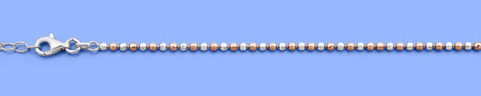 Silver Diamond Cut Bead Anklet