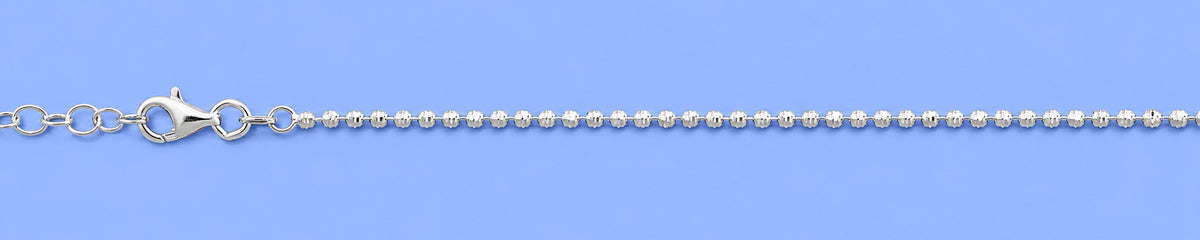 Silver Diamond Cut Bead Anklet