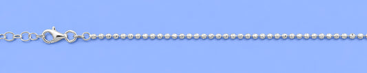 Silver Diamond Cut Bead Anklet