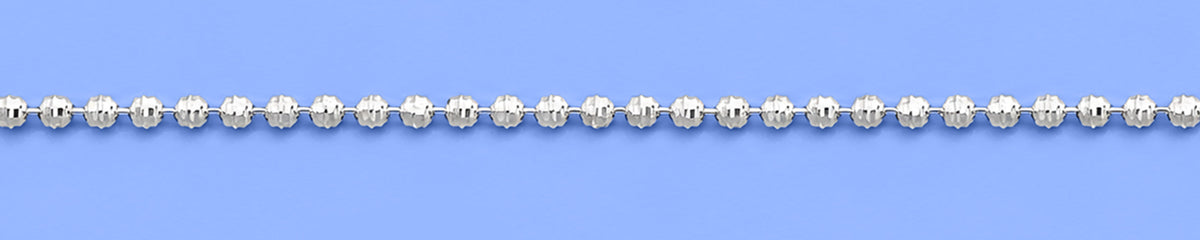 Silver Diamond Cut Bead Anklet