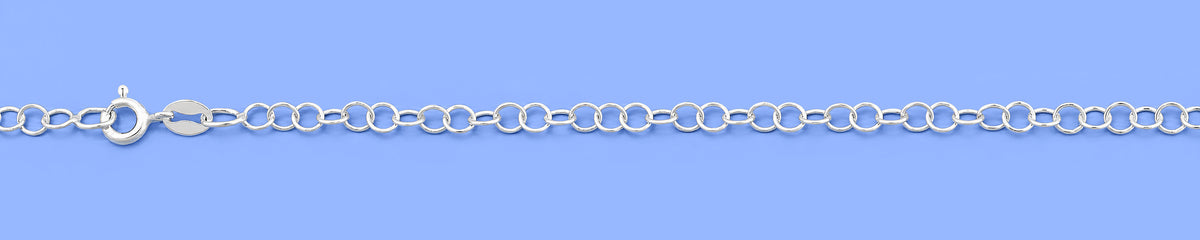 Silver Rolo Link Anklet