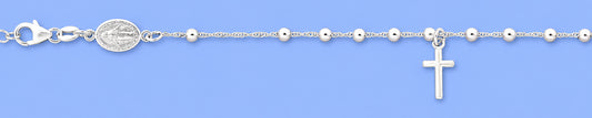 Silver Rosary Anklet