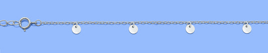 Silver Anklet - Mini Discs