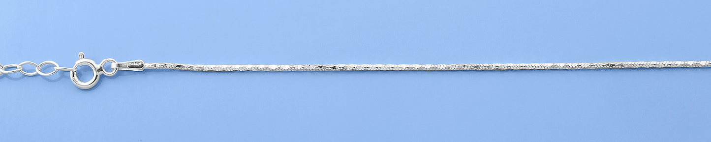Silver Diamond Cut Anklet
