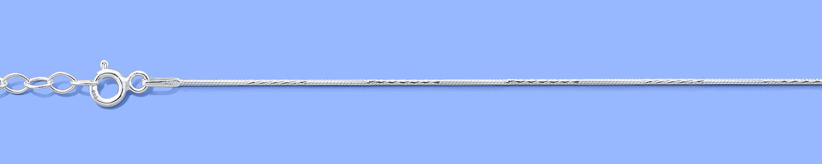 Silver Diamond Cut  Snake Anklet