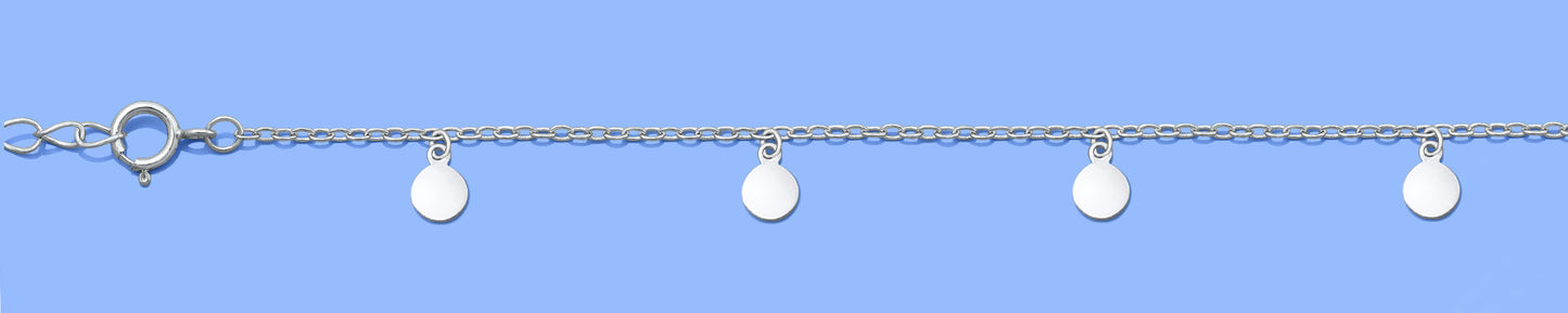 Silver Anklet - Mini Discs