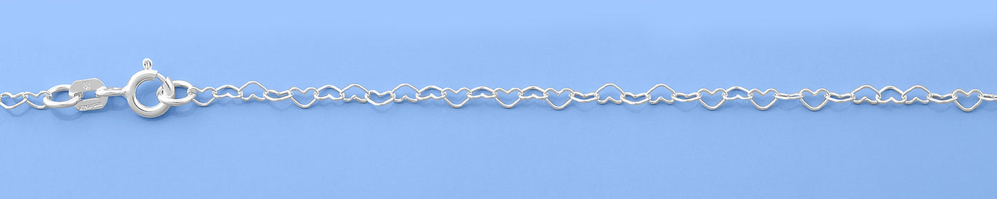 Silver Open Hearts Anklet