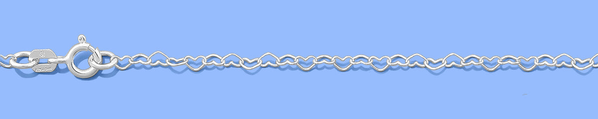 Silver Heart Link Anklet