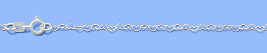 Silver Heart Link Anklet