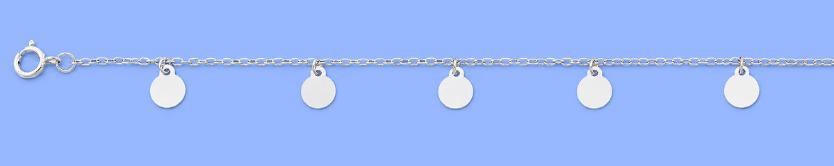 Silver Disc Charm Anklet