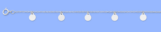 Silver Disc Charm Anklet