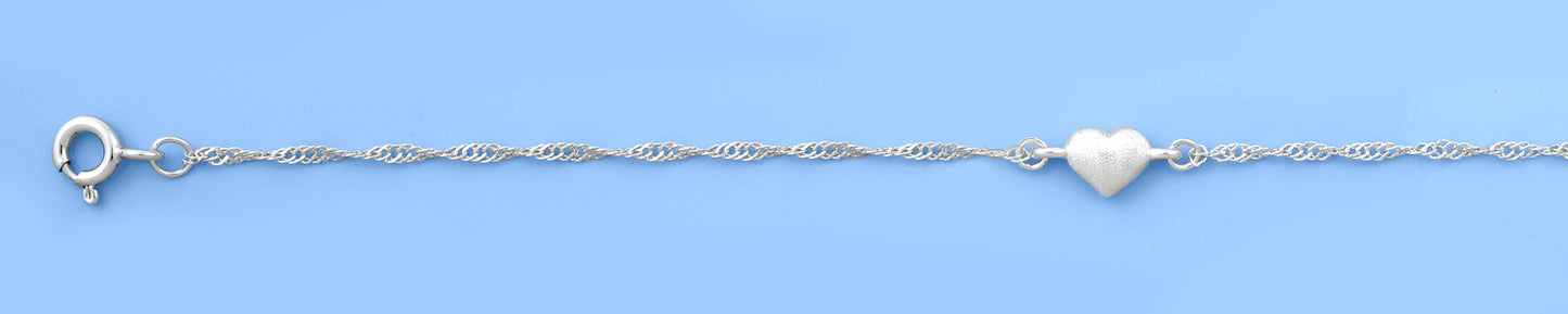 Silver Heart Anklet
