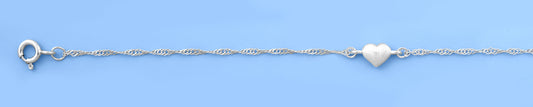 Silver Heart Anklet