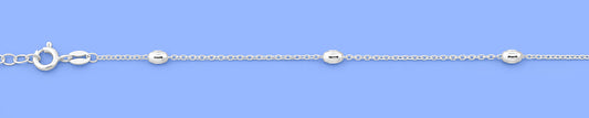 Silver Diamond Cut Bead Anklet