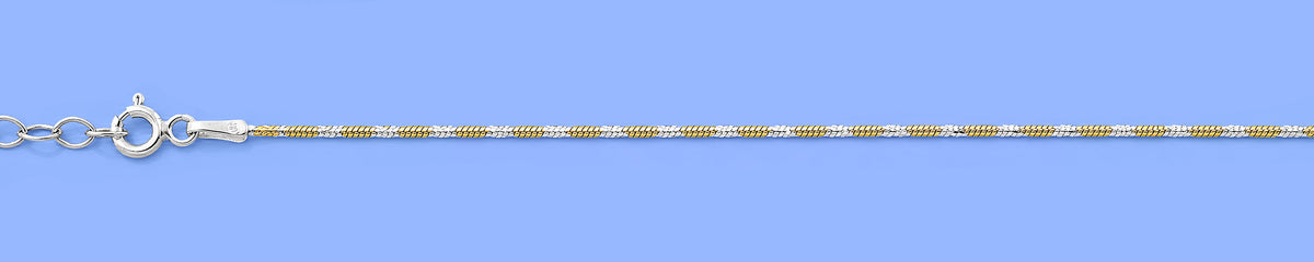 Silver Two Tone Snake Anklet