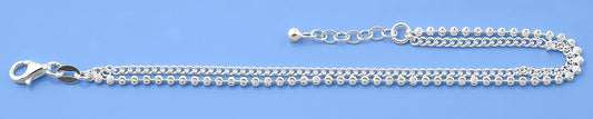 Silver Anklet - Double Chain