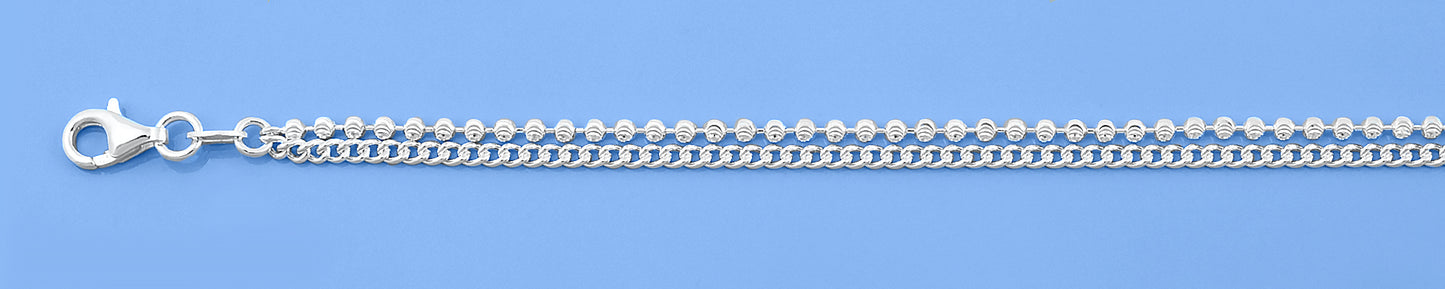 Silver Anklet - Double Chain