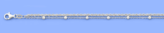 Silver Anklet - Double Chain