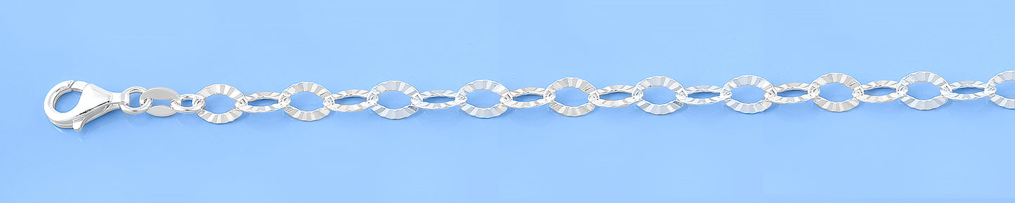 Silver Diamond Cut Anklet