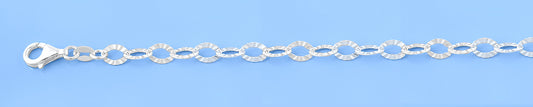 Silver Diamond Cut Anklet