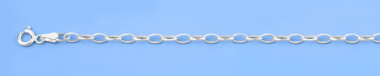 Silver Oval Link Chain Anklet