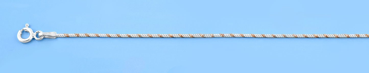 Silver Diamond Cut Snake Chain Anklet