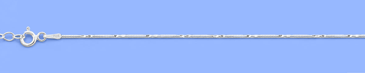 Silver Diamond Cut Snake Chain Anklet