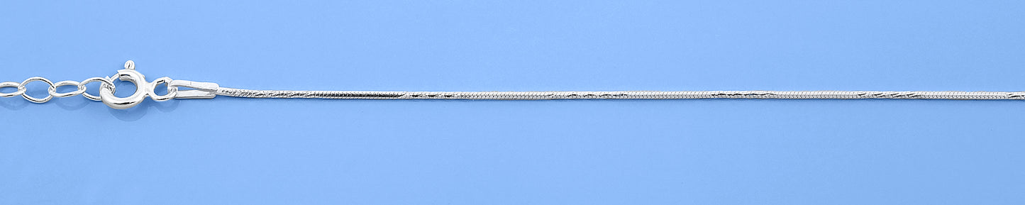 Silver Diamond Cut Snake Chain Anklet
