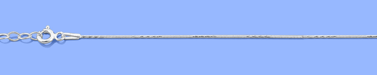 Silver Diamond Cut Snake Anklet