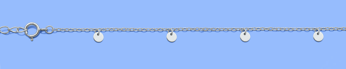 Silver Anklet - Mini Discs