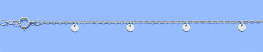 Silver Anklet - Mini Discs