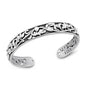 Silver Ornate Floral Cuff Bracelet