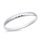 Silver Faceted Bangle - Snap Closure