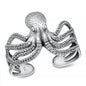 Silver Octopus Bangle Cuff Bracelet