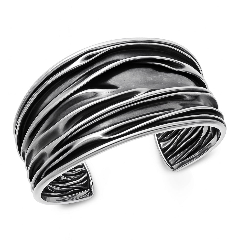 Silver Wave Cuff Bracelet