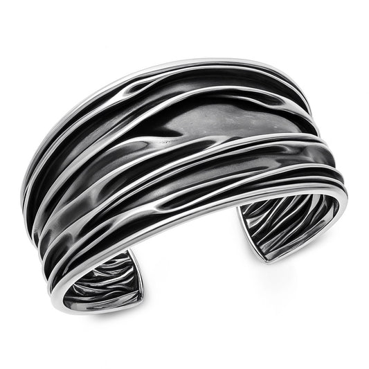 Silver Wave Cuff Bracelet