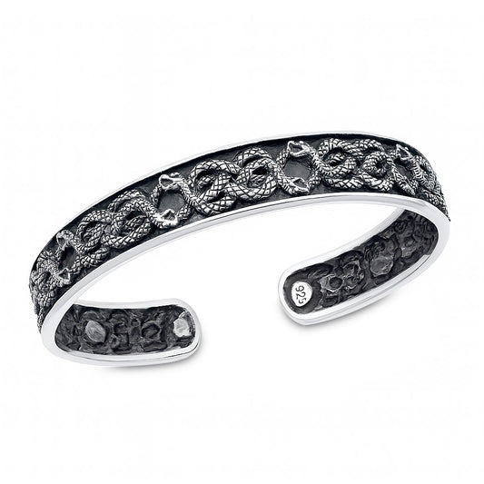 Silver Snakes Cuff Bracelet