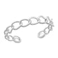Silver Open Link Chain Cuff Bracelet