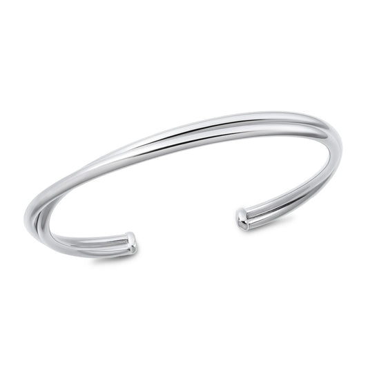 Silver Double Twist Cuff Bracelet