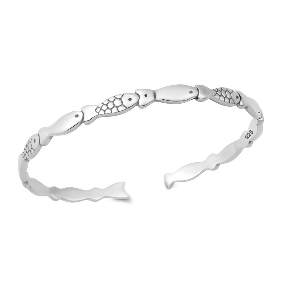 Silver Fish Cuff Bracelet