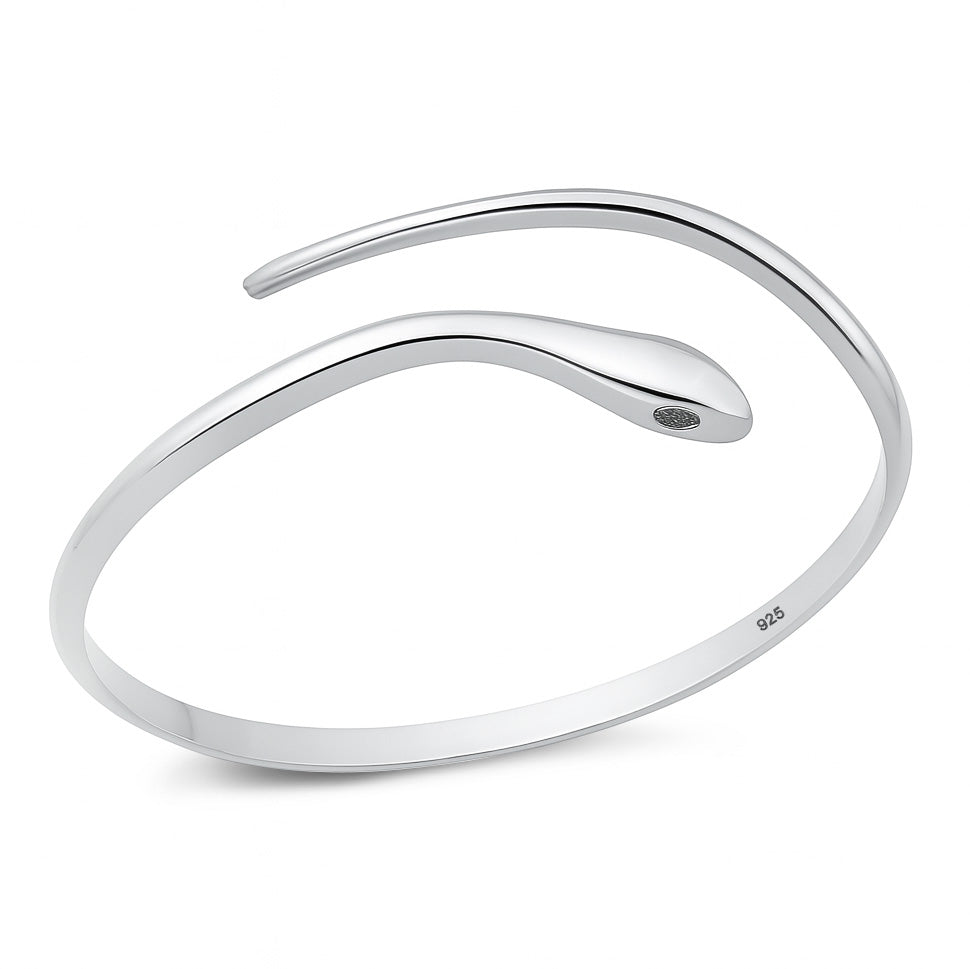 Silver Snake Cuff Bracelet