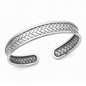 Silver Woven Basketweave Cuff Bangle