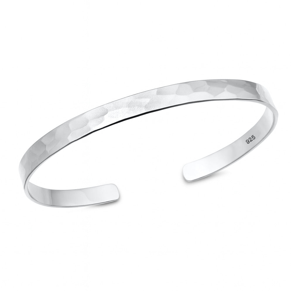 Silver Faceted Cuff Bracelet