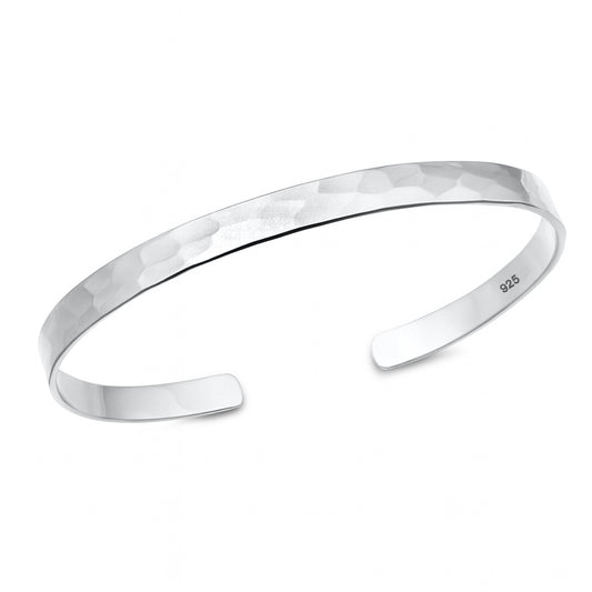 Silver Faceted Cuff Bracelet