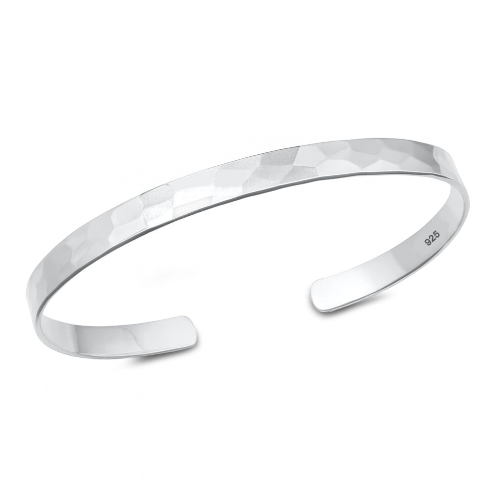 Silver Faceted Cuff Bracelet