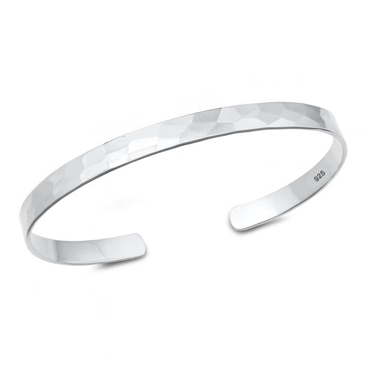 Silver Faceted Cuff Bracelet