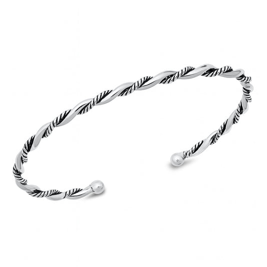 Silver Twisted Cuff Bracelet