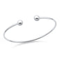 Silver Ball End Cuff Bracelet
