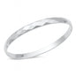 Silver Faceted Bangle - Snap Closure