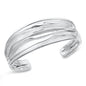 Silver Fluid Wave Cuff Bracelet